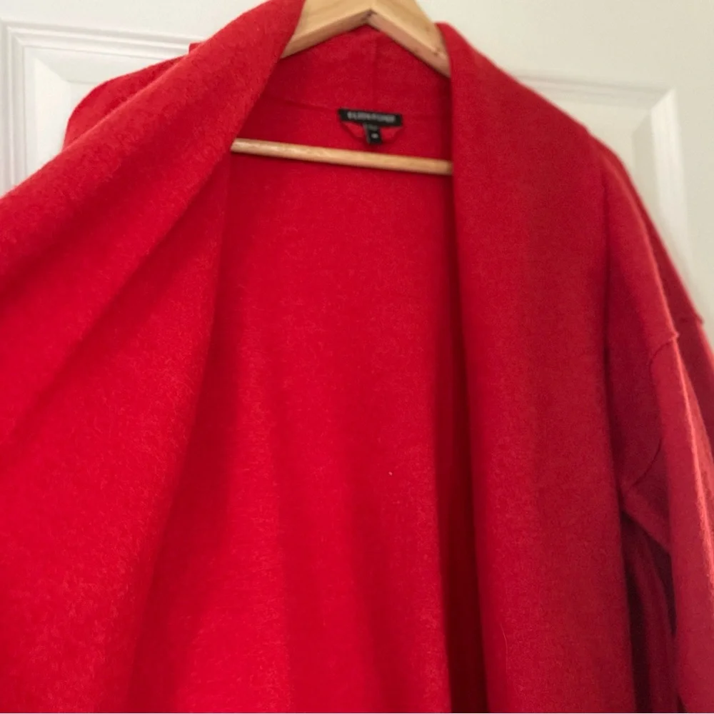 Eileen Fisher Boiled Merino Wool Open Sweater, red,
Medium - Picture 3 of 8